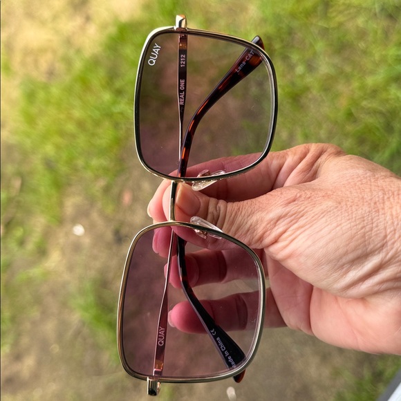 Quay Australia Gold Frame Sunglasses with Purple Lenses main image 11